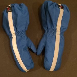 Polarn O. Pyret insulated cuff mittens size 4 blue